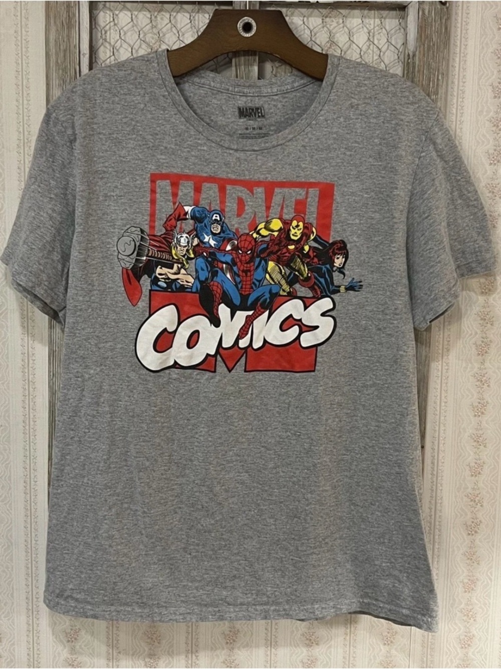 Marvel Gray Graphic Crewneck Tee